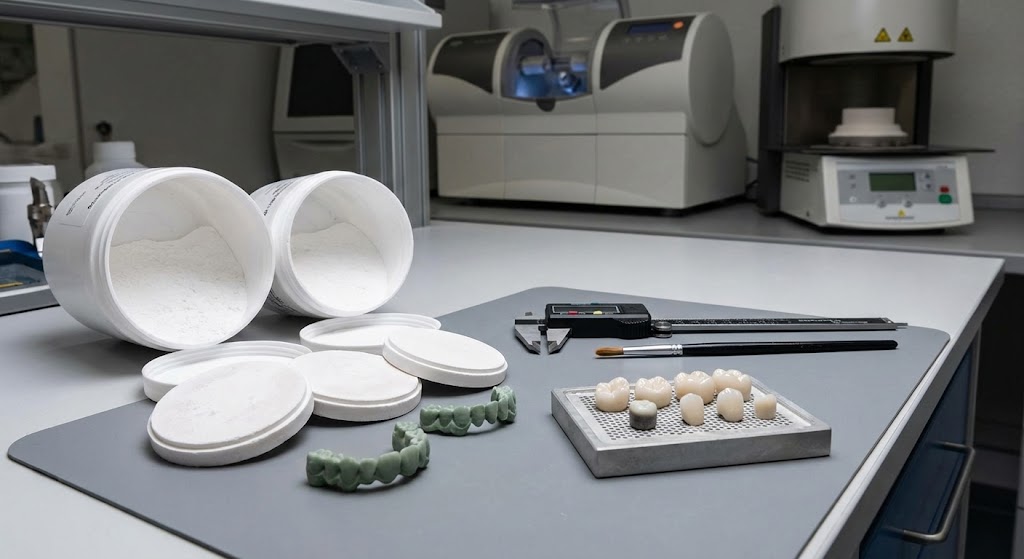 Dental zirconia powder for CAD/CAM applications