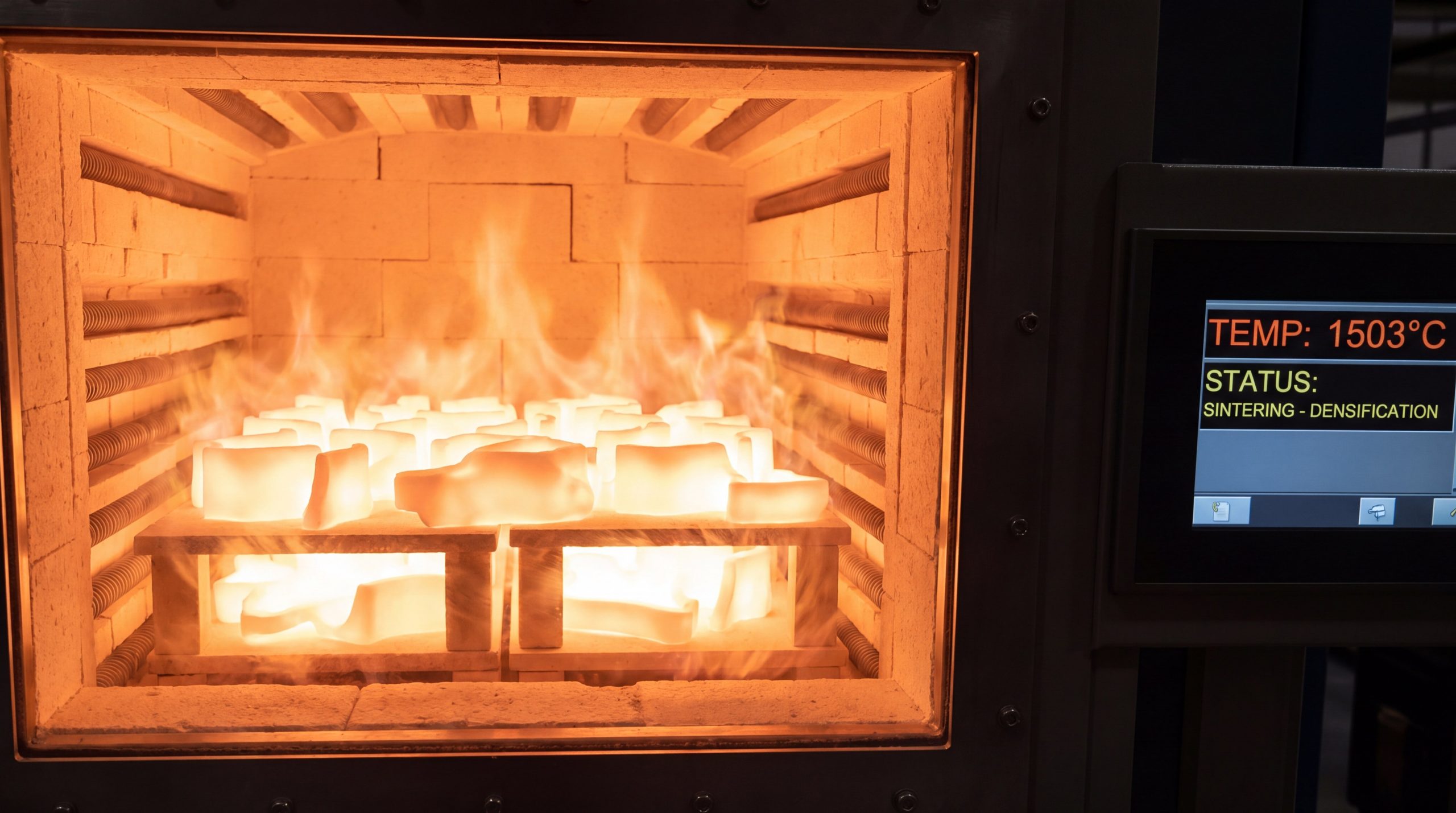Zirconia ceramic components in a high-temperature industrial sintering furnace