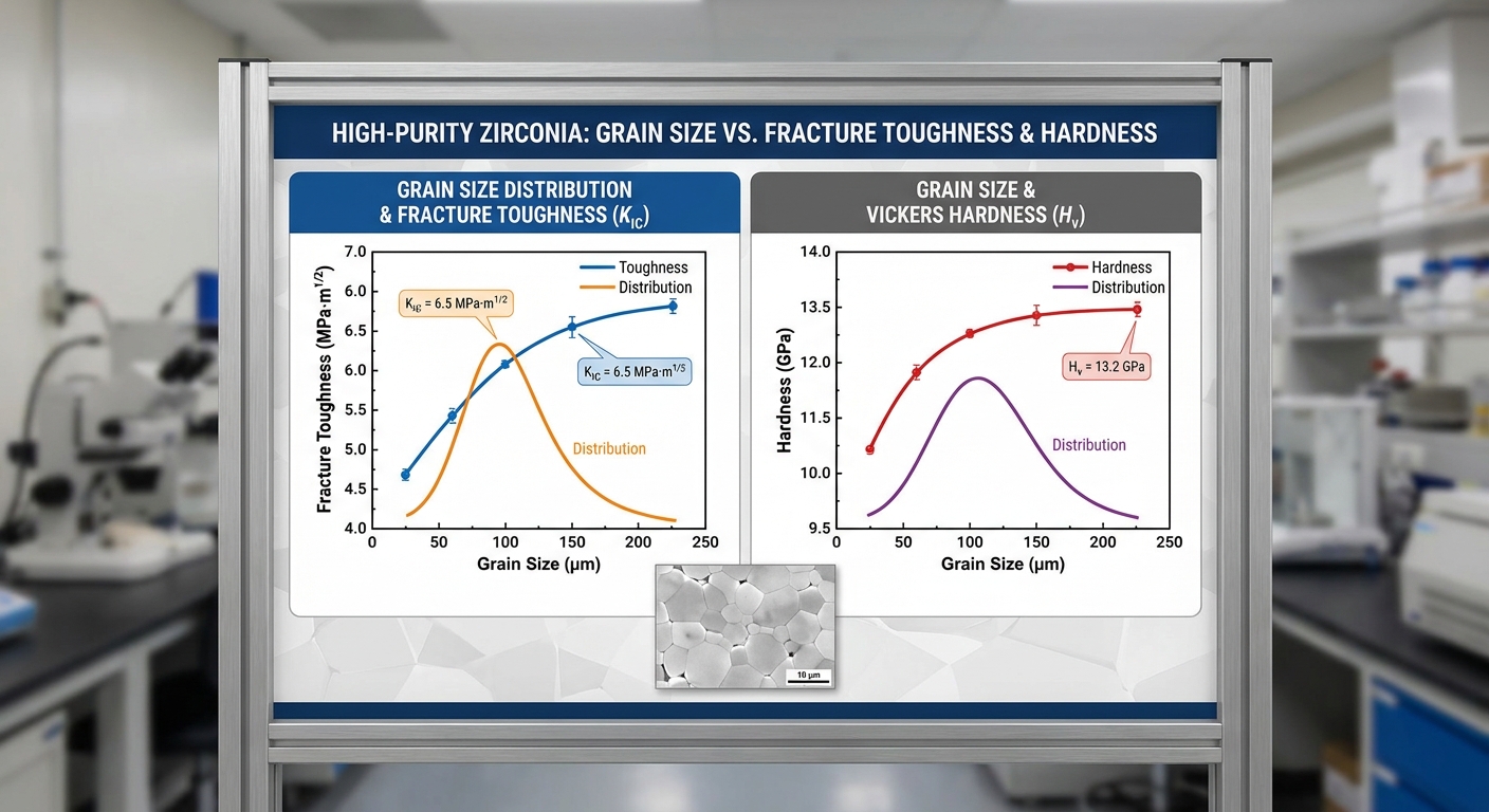 High-Purity Zirconia Grain Size Distribution and Mechanical Properties (Infographic/Chart)