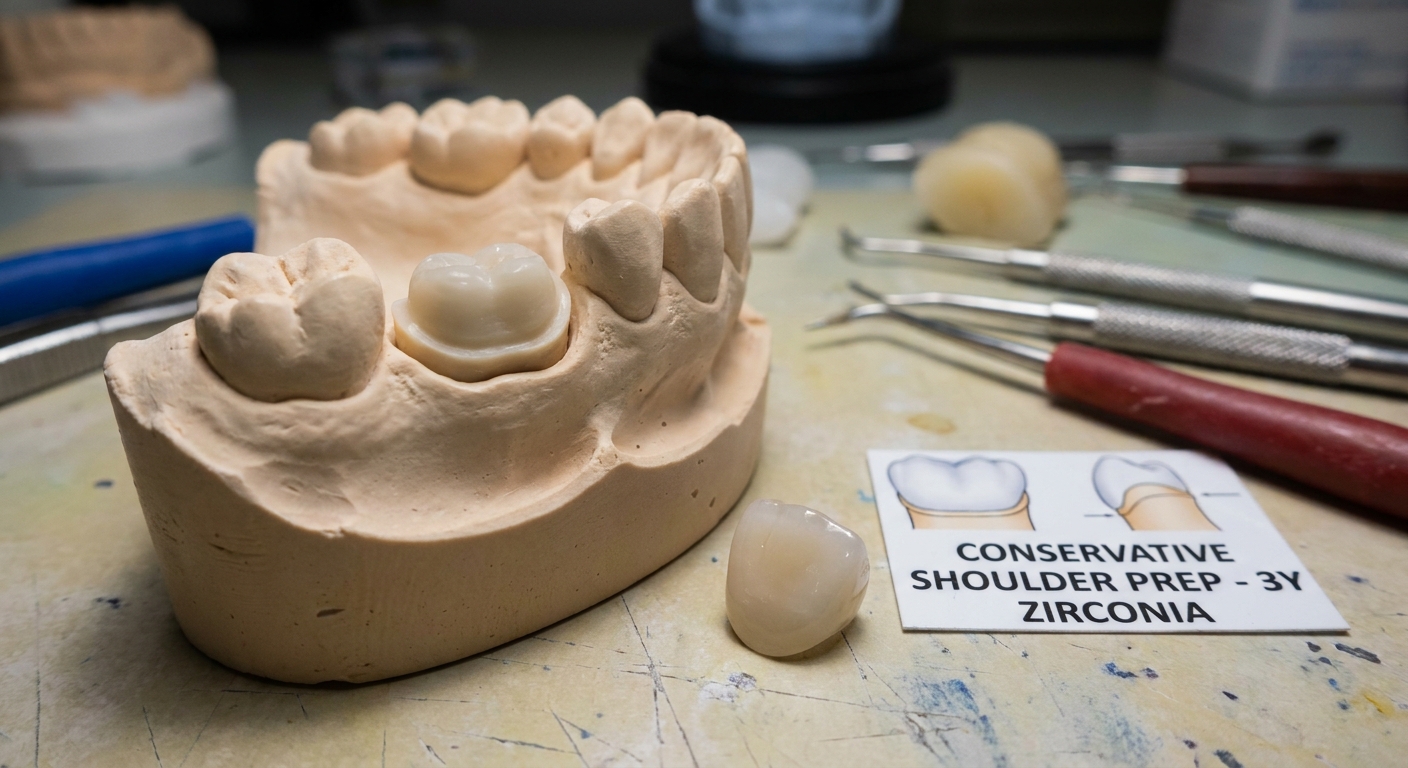 Conservative tooth preparation for 3Y Zirconia
