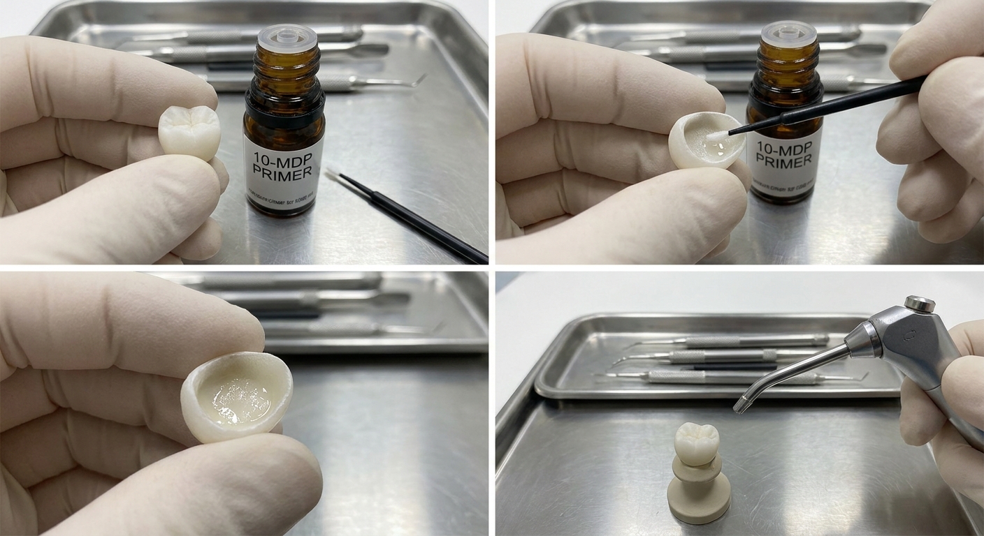 Dental Zirconia Crown Primer Application