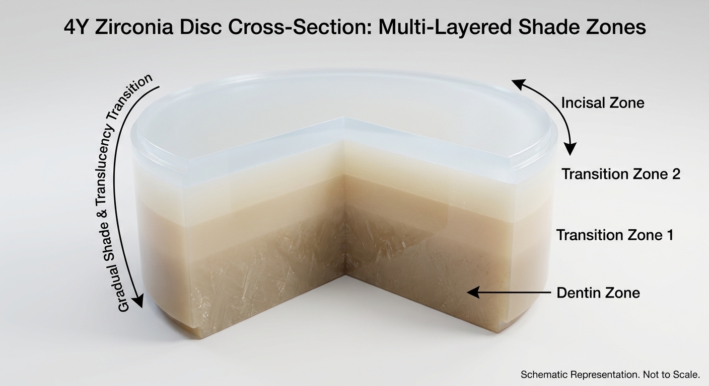 dental zirconia disc cross section