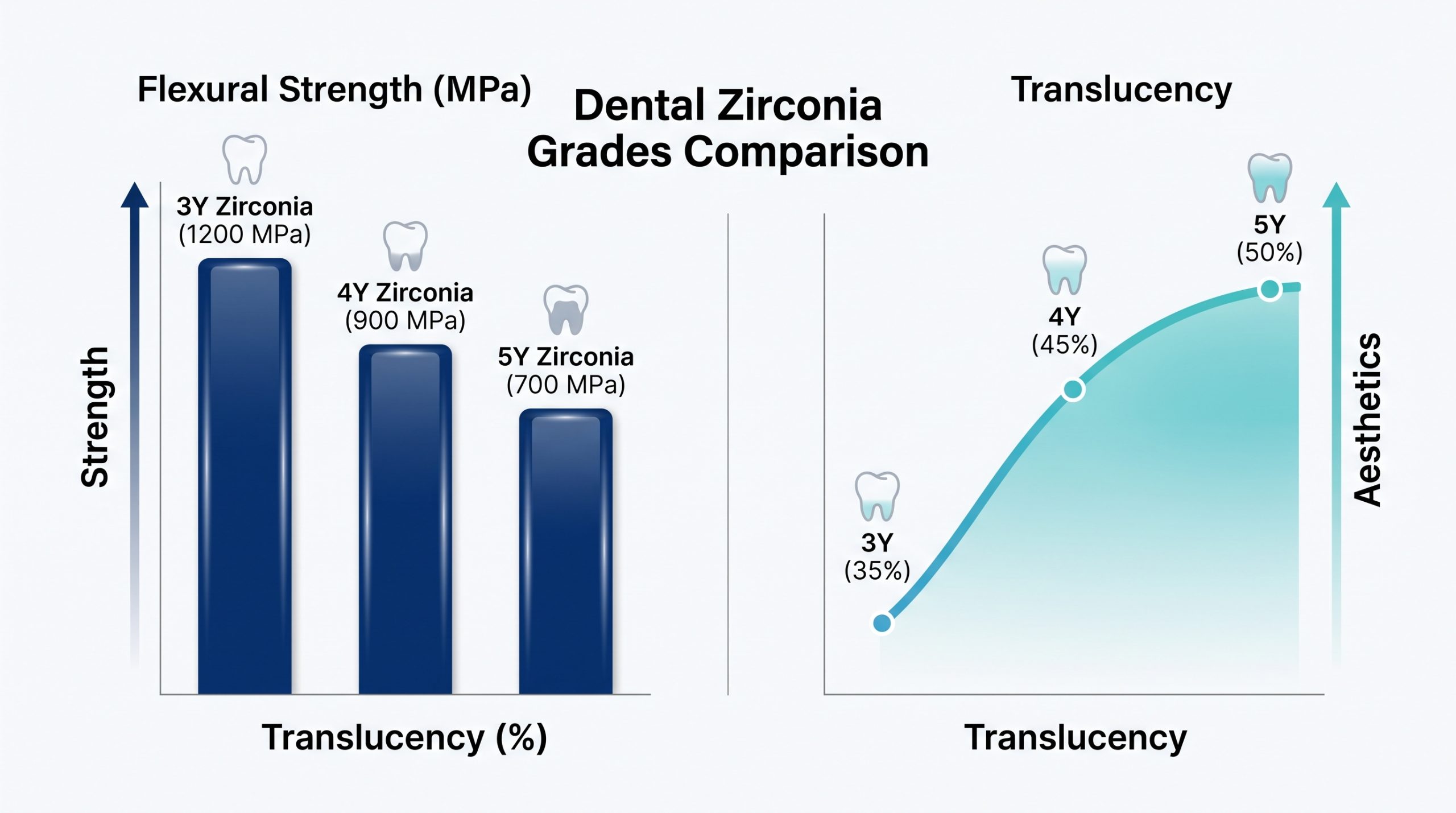 Dental zirconia grades comparison