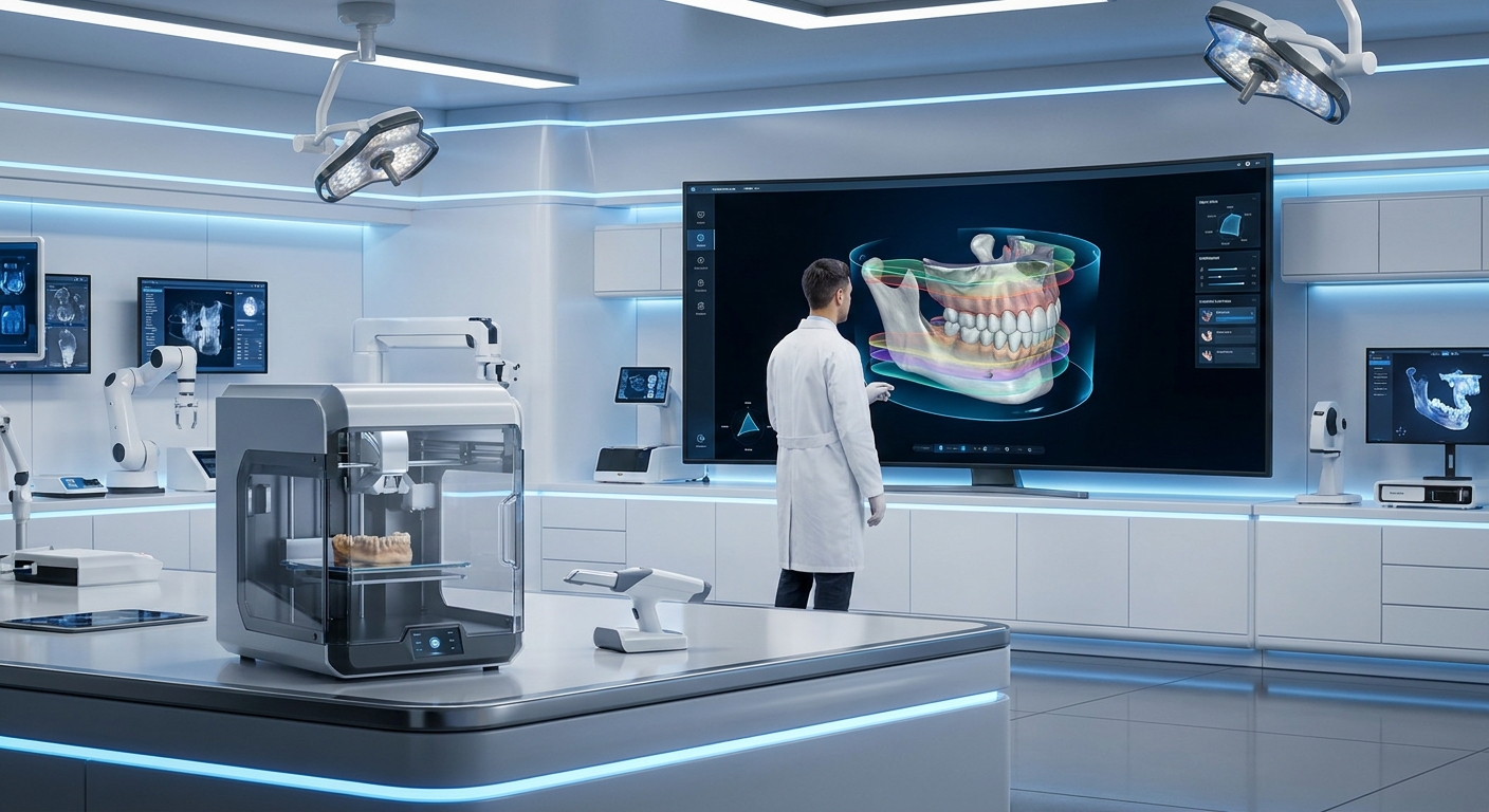 Futuristic dental lab digital workflow