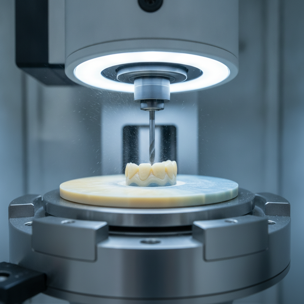 Precision CAD CAM milling of zirconia crown