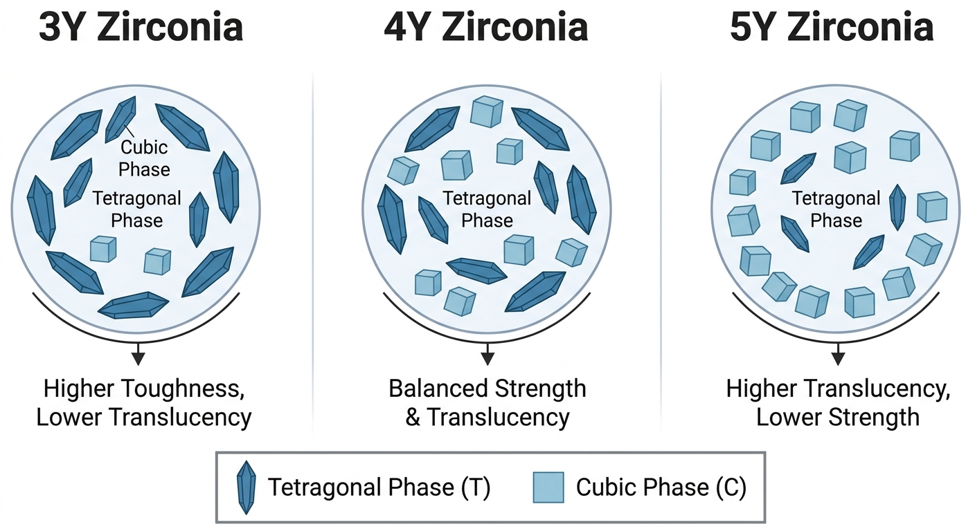 Zirconia crystal phase