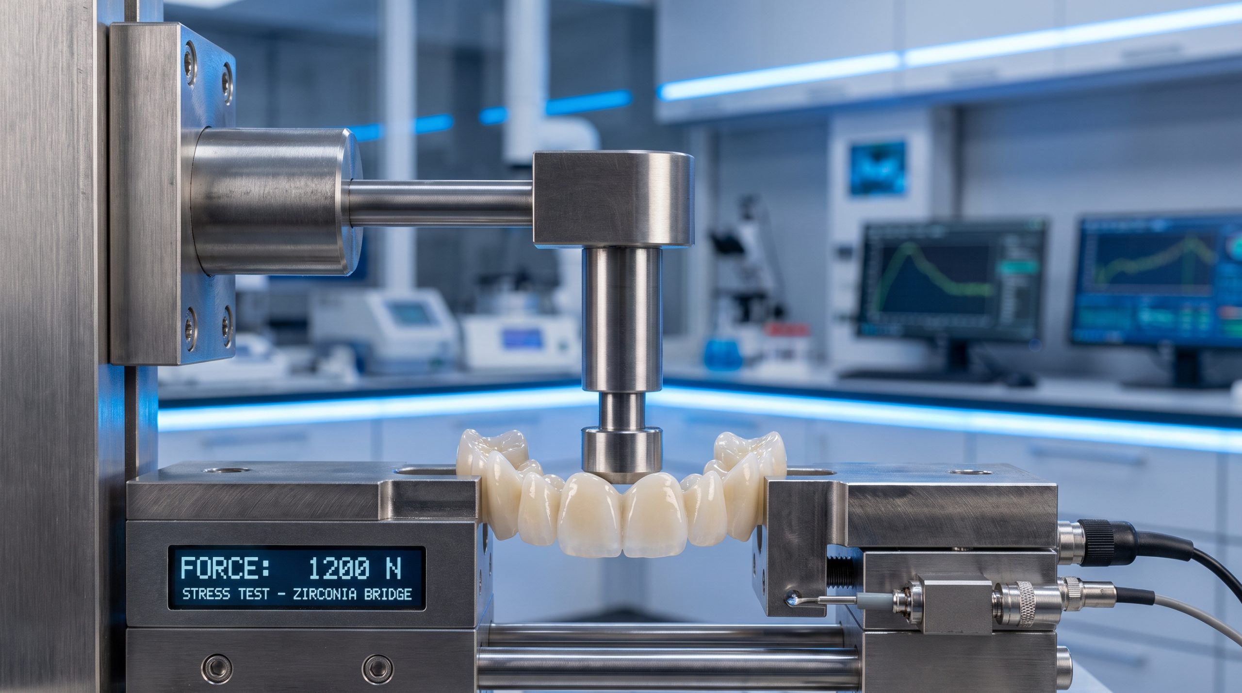 Zirconia dental bridge strength testing