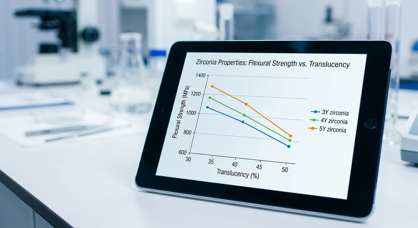 Zirconia Flexural Strength Translucency Chart