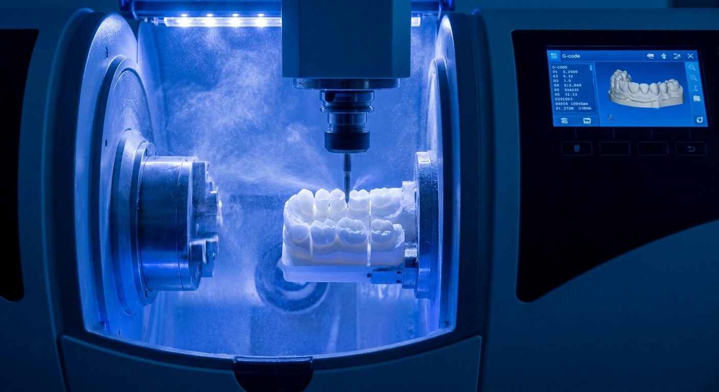 Precision 5-Axis Dental CAD/CAM Milling Machine in Action