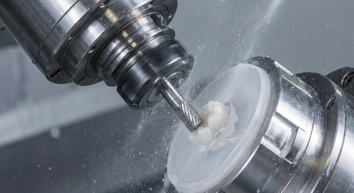 Dental crown milling spindle