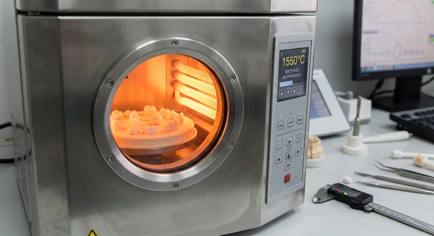 Advanced High-Temperature Dental Sintering Furnace with Zirconia Crowns