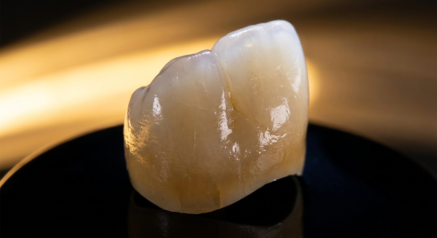 Monolithic Zirconia Dental Crown Macro Photography
