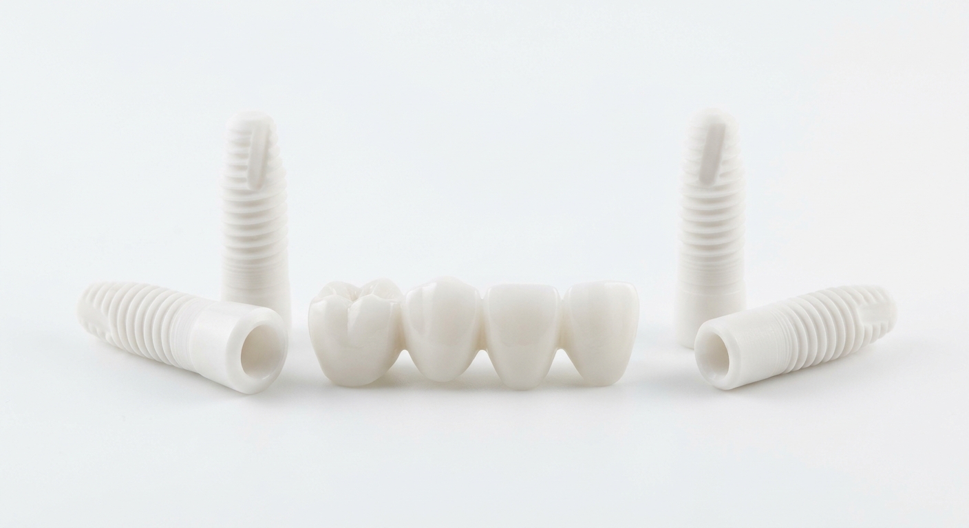 Dental implants and zirconia restorations studio photography