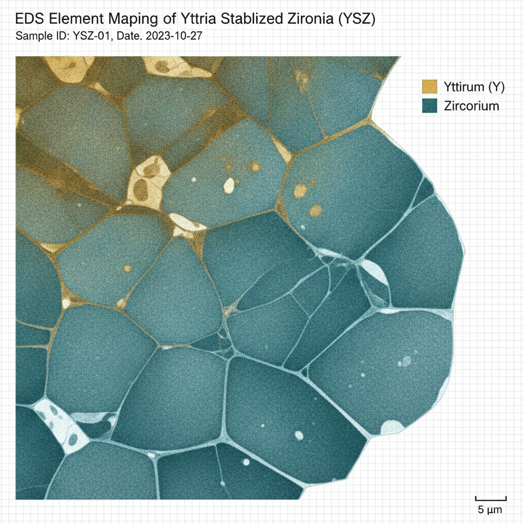 EDS Element Mapping of Yttria Stabilized Zirconia