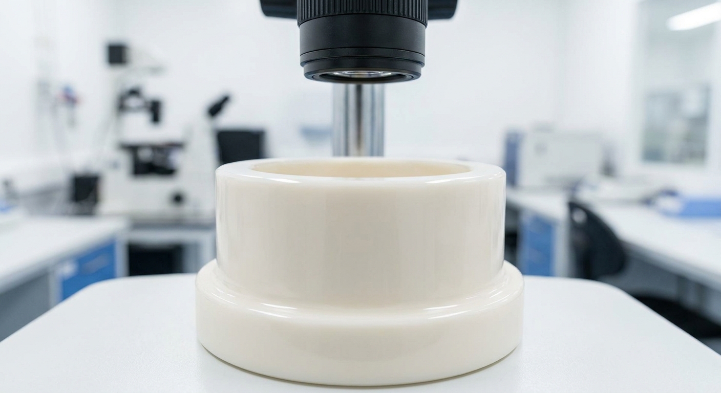 High-temperature macro shot of stabilized zirconia